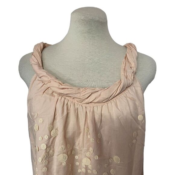 Ann Taylor Loft Twisted Neckline Pink/Peach Sequin Top Size L - Picture 4 of 10
